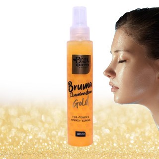 Bruma Iluminadora Gold Fixa Tonifica Hidrata & Ilumina 120ml Bem Me Quero - pele