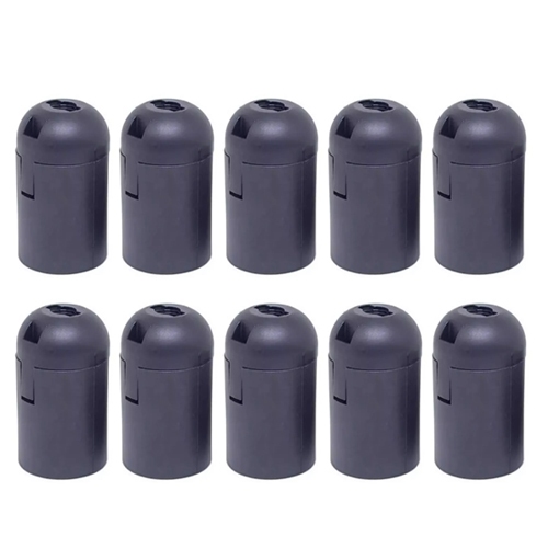 10 Un. Bocal Soquete Plástico E27 Lustre Abajur Pendente COR PRETO