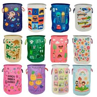 Cesto Infantil Organizador Multiuso Tecido Dobrável Roupa Brinquedos em Oferta na Shopee
