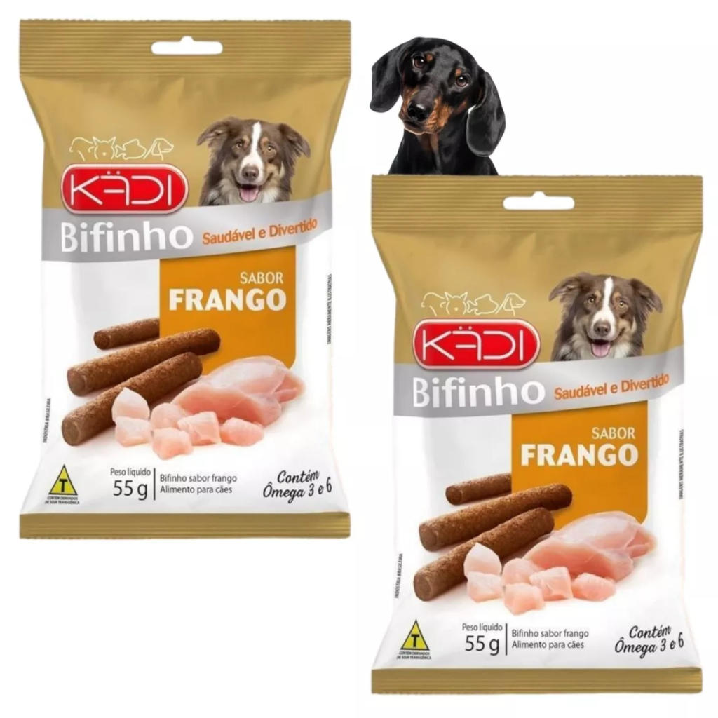 Bifinho Cães Adultos Sabor Frango Kadi 55g 2 Unid Natural Special Formula Dog...