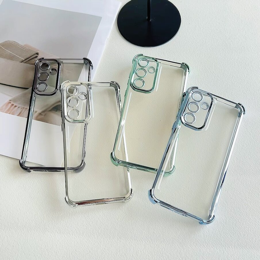 Capinha Transparente Anti-Impacto Borda Colorida Samsung A04 A14 A24 A34 A54 A05 A15 A25 A35 A55 M55