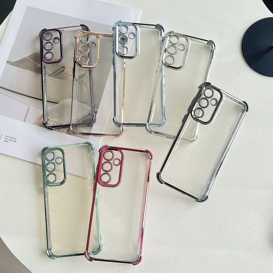 Capinha Transparente Anti-Impacto Borda Colorida Samsung A04 A14 A24 A34 A54 A05 A15 A25 A35 A55 M55