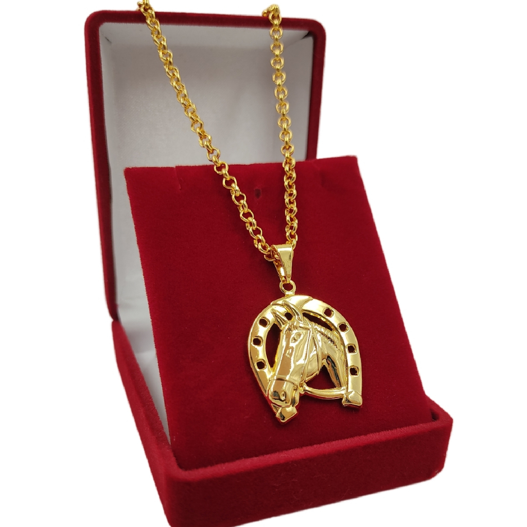 Cordão Feminino Elo Português Moeda Antiga + Pingente Ferradura Boiadeira em Oferta na Shopee