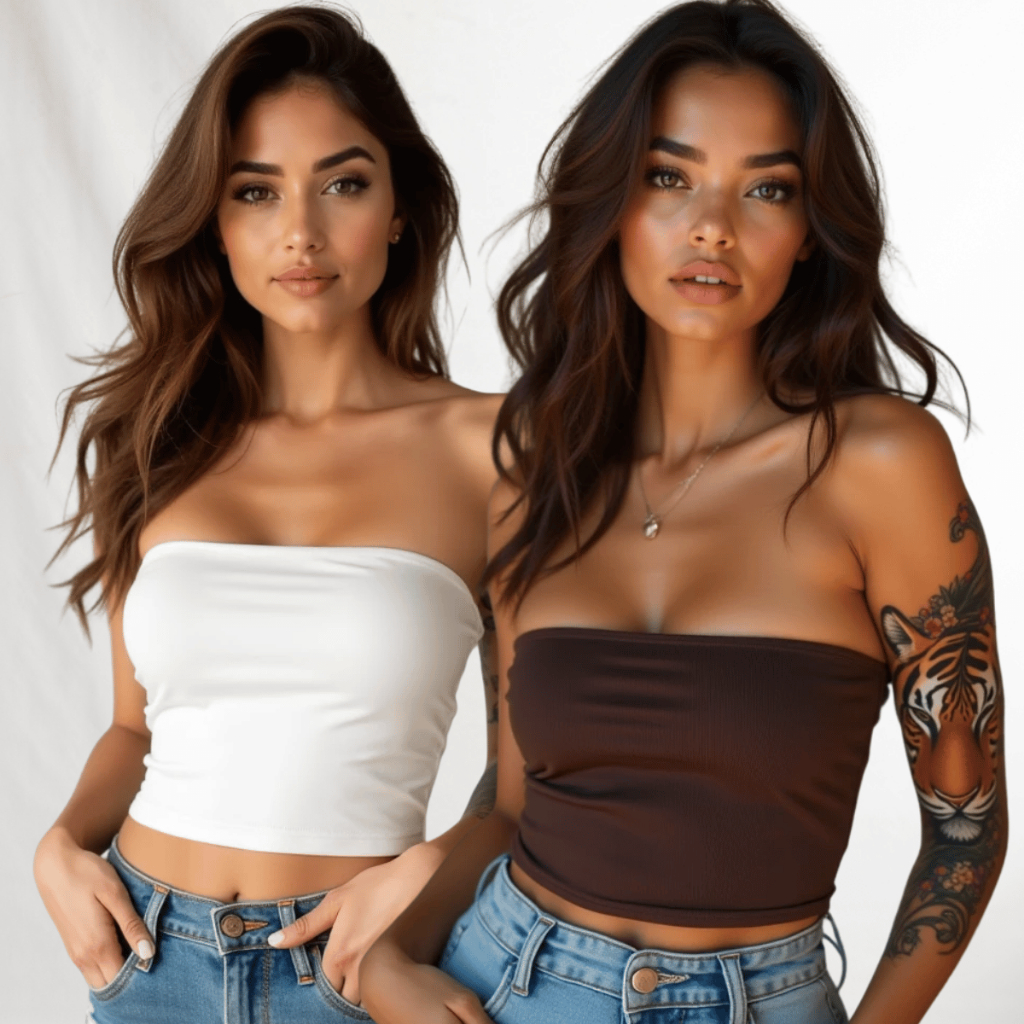 Kit 2 Cropped Top Faixa Tomara Que Caia Liso Suplex Basico Faixa Tubinho Casual em Oferta na Shopee