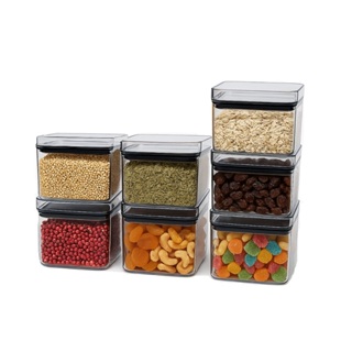 Kit Pote Hermético Transparente Acrílico Pequeno 480 Ml escolha a quantidade em Oferta na Shopee