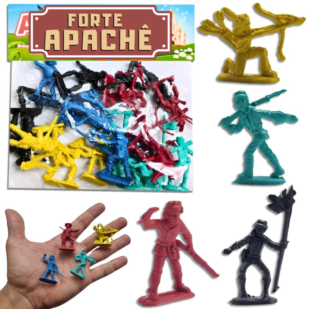 Boneco Soldado Forte Apache Velho Oeste Indio Cowboy Militar Soldadinhos