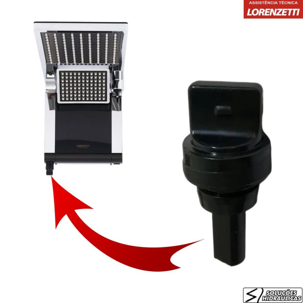 BOTAO SELETOR BRANCO/PRETO LINHA ACQUA - LORENZETTI
