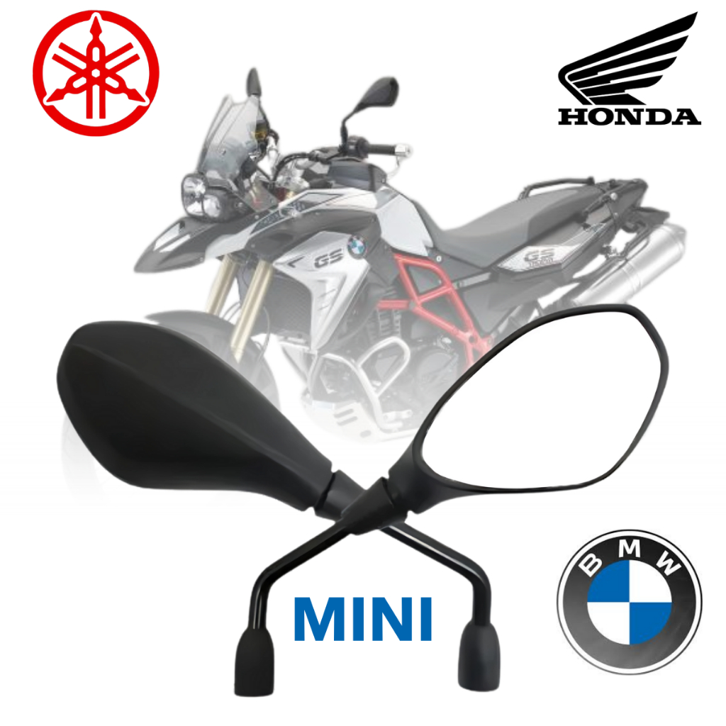 Retrovisor MINI Bmw Fixo Articulado 90 Graus Gs650 F800 Rosca Padrão Honda Yamaha Par Titan Fan Biz Cg Bros Xre Cb Ybr