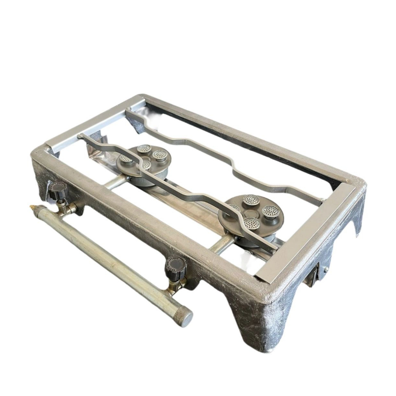 Fogão de Alumínio 2 Bocas de Rodoar Fogareiro Portátil Caminhoneiro Viagem Camping Pesca