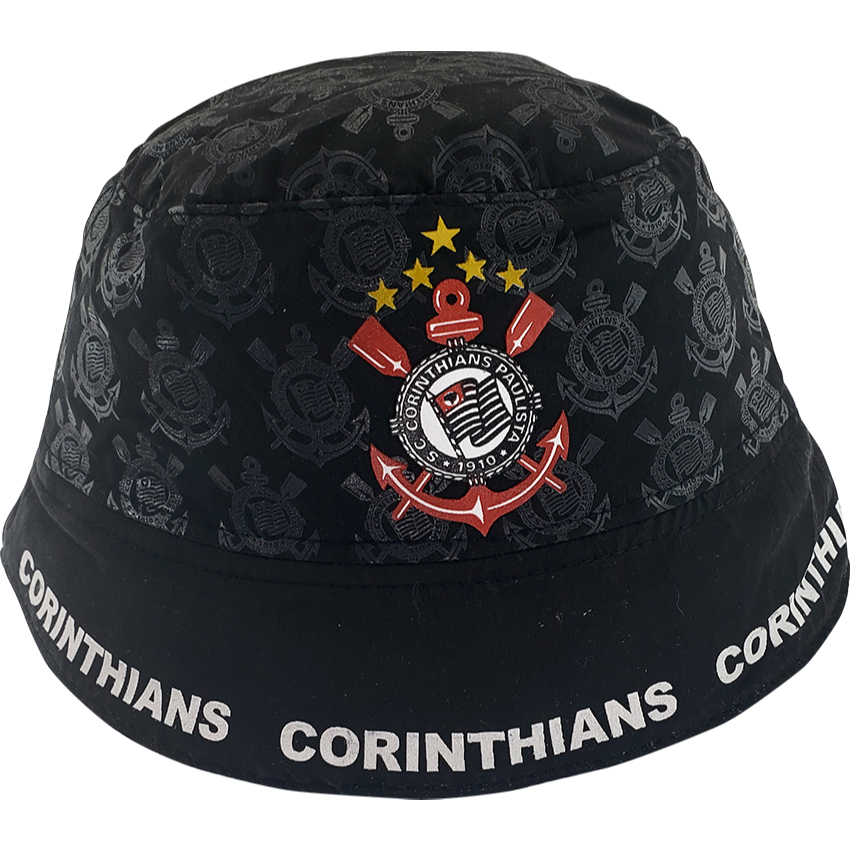 Chapéu Infantil Corinthians Estampado Bucket Hat Verão Pescador