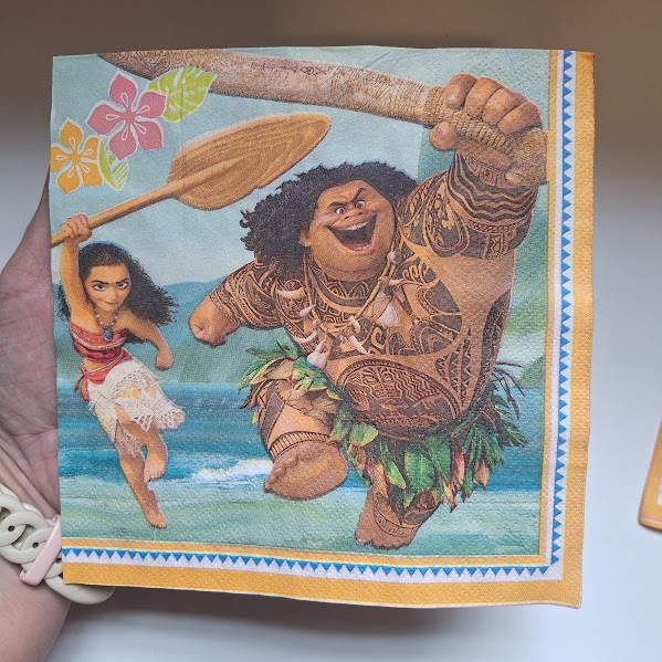 Kit Guardanapos de Papel Moana – 5 unidades. | Ideal p/ Lancheira, Festa e Decoração