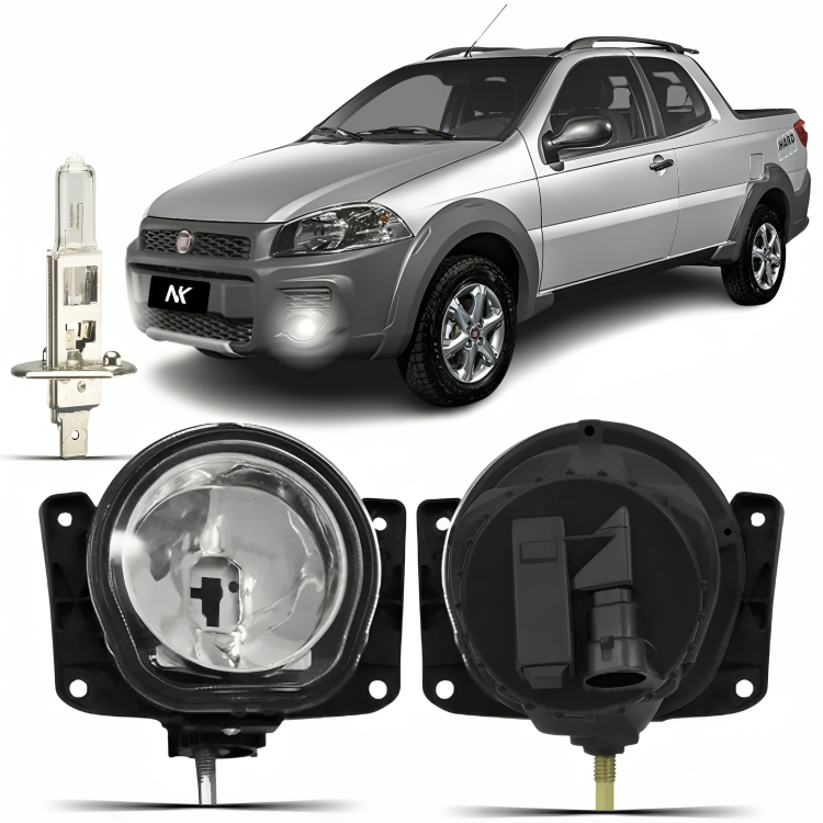 Farol Milha Fiat Strada Working 2014 2015 2016 2017 + Lâmpada Farolete Inferior Auxiliar Neblina em Oferta na Shopee