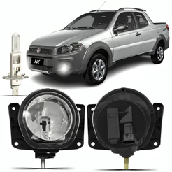 Farol Milha Fiat Strada Working 2014 2015 2016 2017 + Lâmpada Farolete Inferior Auxiliar Neblina