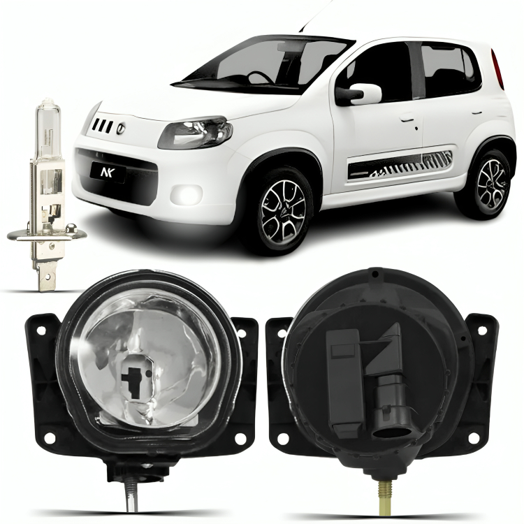 Farol Milha Fiat Uno Sporting 2011 2012 2013 2014 2015 + Lâmpada Farolete Inferior Auxiliar Neblina em Oferta na Shopee