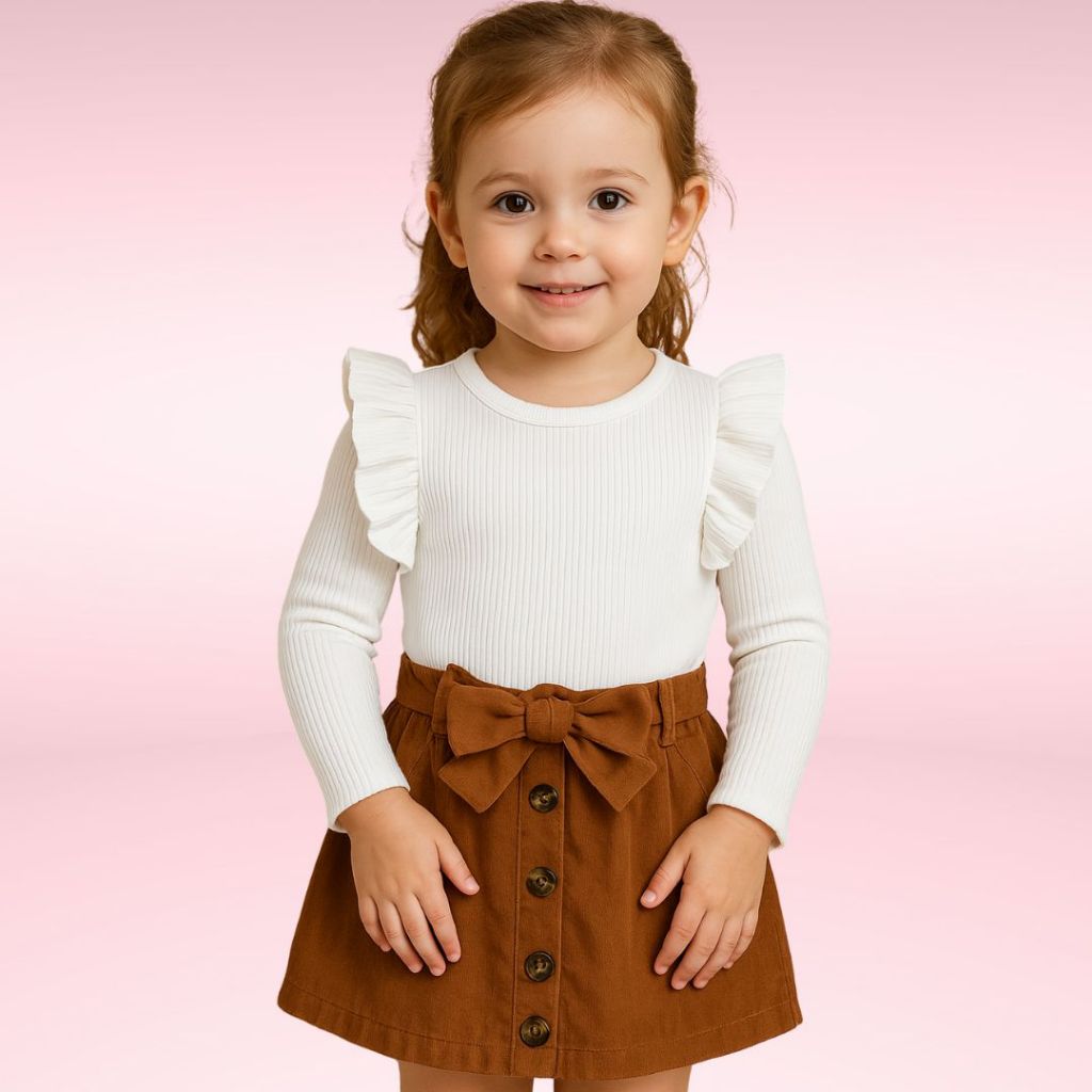 0 ao 14 anos - Roupa Infantil Menina- Conjunto Blogueirinha com saia infantil  - Conjunto de Menina