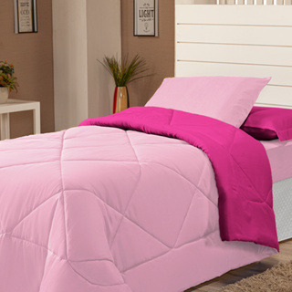 Kit Edredom Solteiro Dupla Face + Lençol 4 Pçs Quentinho Premium em Oferta na Shopee