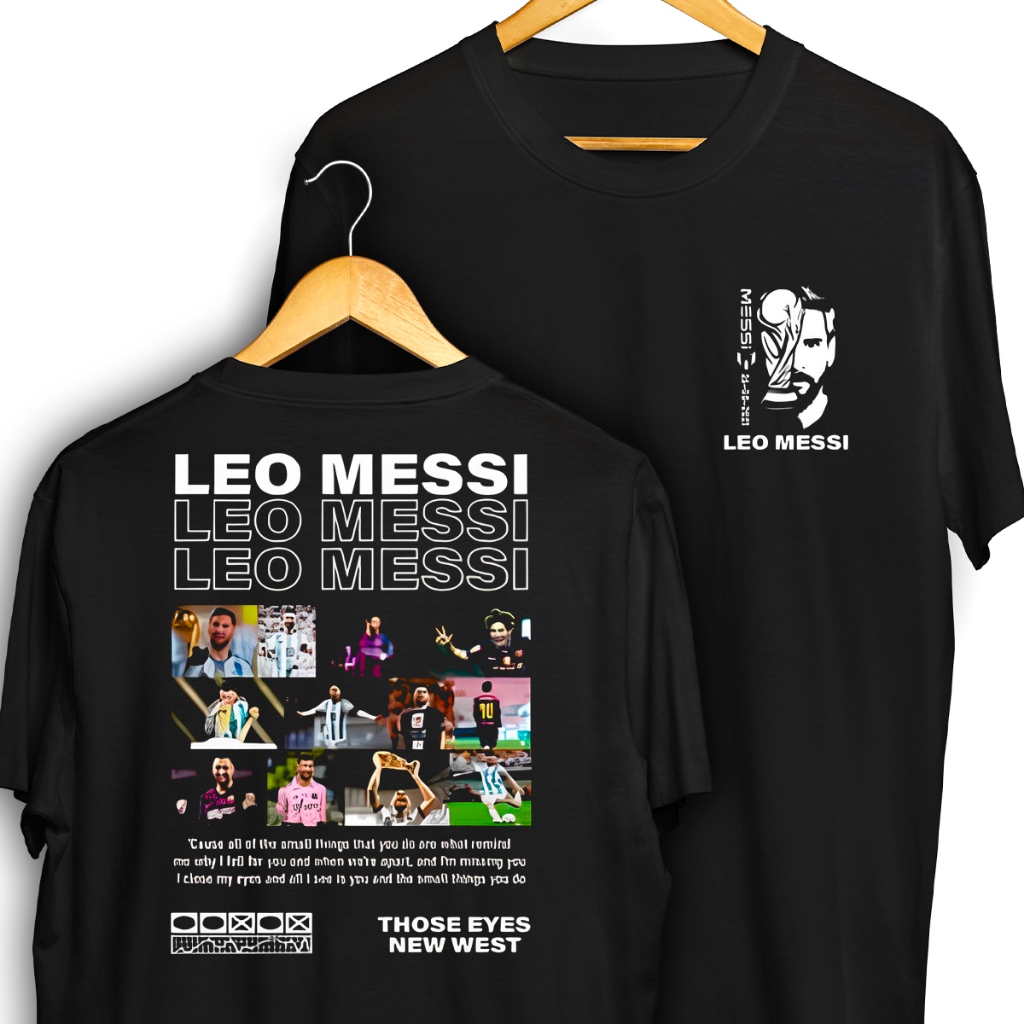 Camiseta Leo Messi Frente e Verso Streetwear Blusa Camisa Futebol 100% Algodão