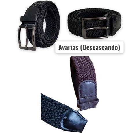 Cinto Elástico Trançado Unissex Ponteiras Em Couro Sintético-Promoção-Pequenos defeitos (PONTEIRAS DESCASCANDO) em Oferta na Shopee