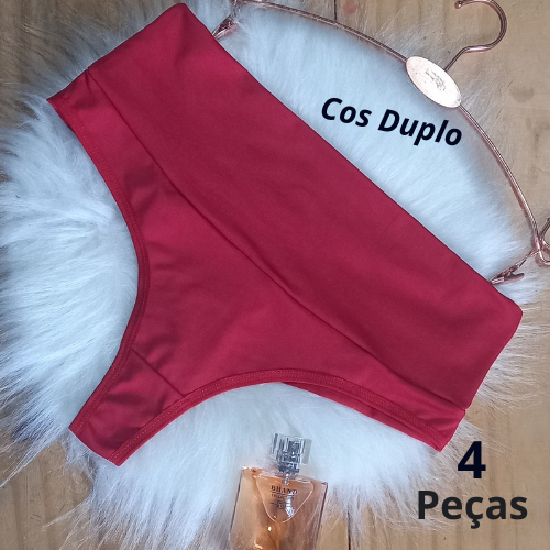 Kit 3/4/5/10 Calcinha Modeladora Cós Alto Duplo Fio Duplo kit Lingerie Ref: YULLY