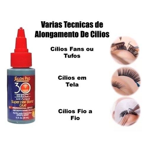 Super Cola Salon Pro 30ml 30 Segundos Fixação Rápida Alongamento Mega Hair e Cilios