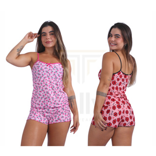 KIT 2 CONJUNTOS BABY DOLL PIJAMA PARA DORMIR MÁXIMO CONFORTO ESTAMPADO em Oferta na Shopee