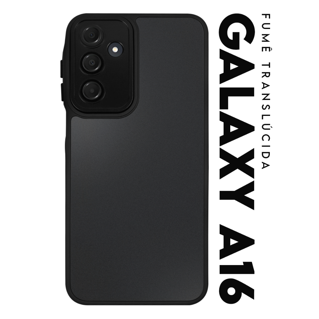 Case Capinha Case Anti Shock Space Acrílico Translucida Fumê Botões Vermelho para Galaxy A16 4g 5g A165 Tela 6.7