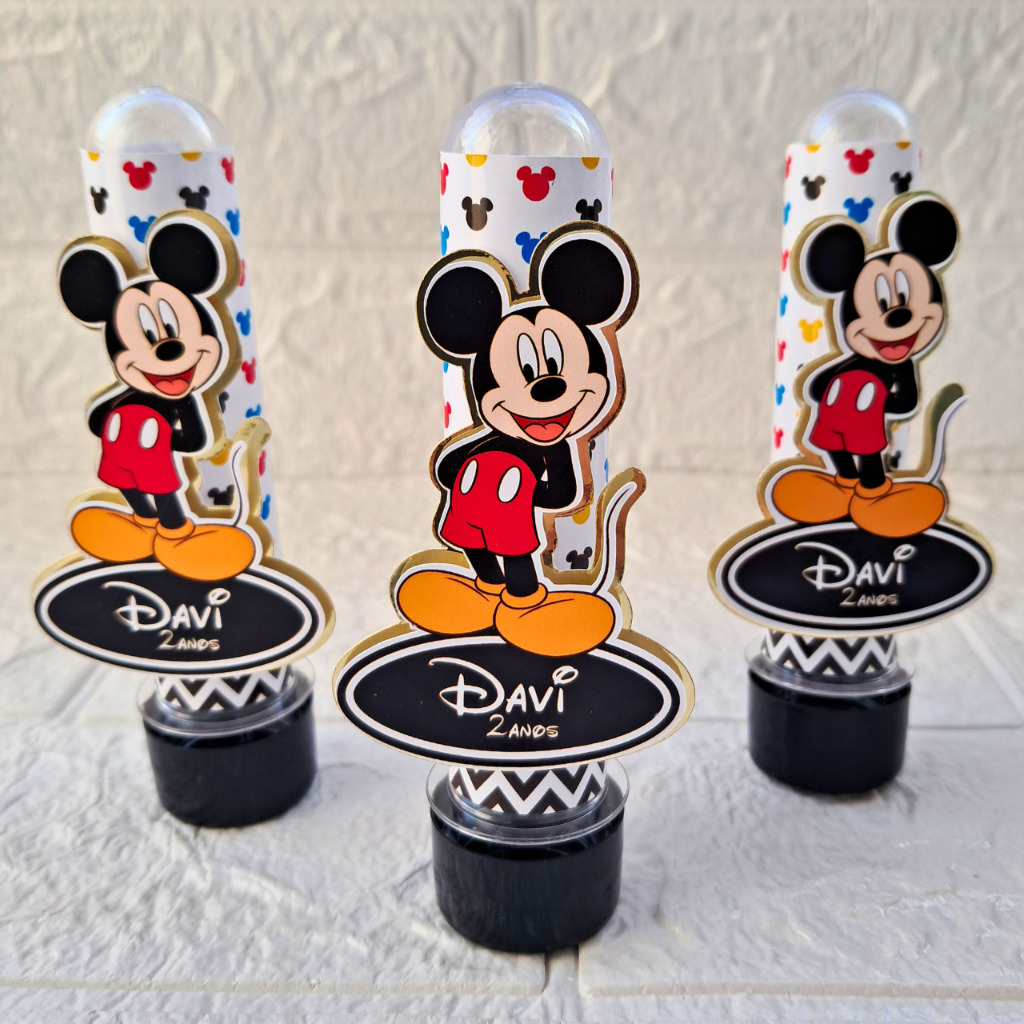 Tubete personalizado 3D Mickey | Lembrancinha do Mickey | Festa infantil do Mickey | Aniversario do tema Mickey Mouse