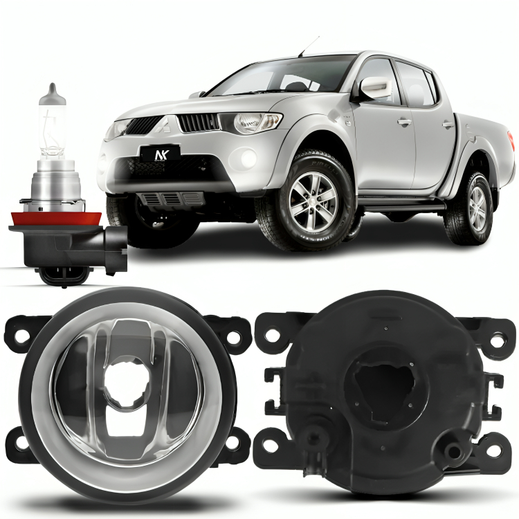 Farol Milha Mitsubishi L200 Triton 2007 2008 2009 2010 2011 2012 2013 2014 2015 2016 + Lâmpada