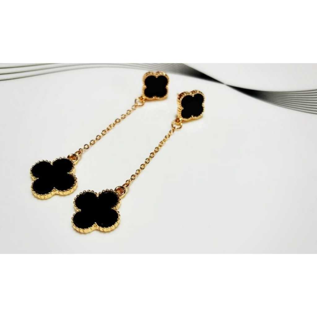 Brinco Dois Trevos Pendurado Inspiração Virgínia Estilo Elegância Moda Feminina Presente para Mulher em Oferta na Shopee