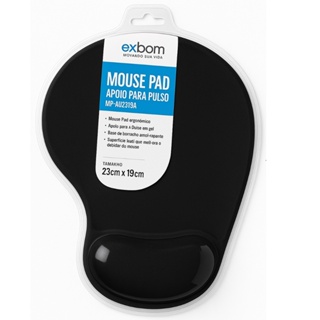 MousePad Ergonômico Preto com Apoio de Pulso em Gel Almofadado Conforto Escritório Computador em Oferta na Shopee