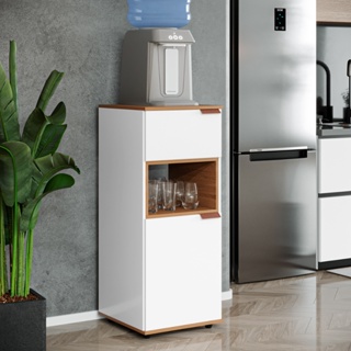 Armário Suporte para Bebedouro com Nicho e Prateleira – Pés Antiderrapantes, Pintura UV – Branco em Oferta na Shopee