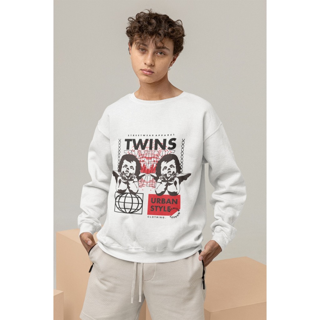 Moletom Careca Unissex ´´Twins´´ Blusa de Frio- Anjo- Feminina Masculina- oversized stretwear