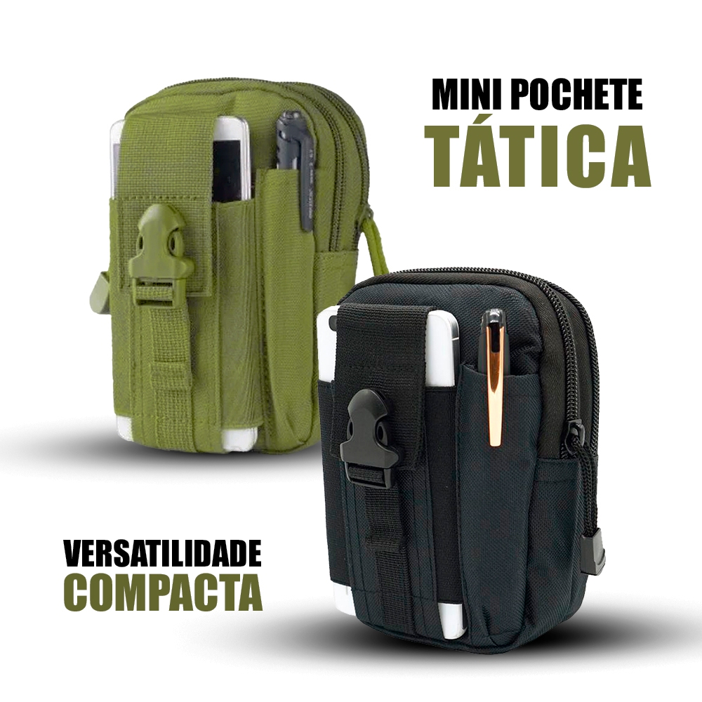 Mini Pochete Bolso Tático Militar de Cintura Versátil Resistente Prova D'água Nylon Bolso Grande