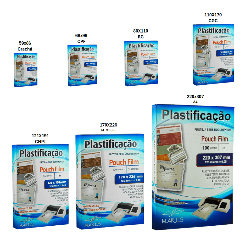 Plástico para Plastificação Todos os Tamanhos