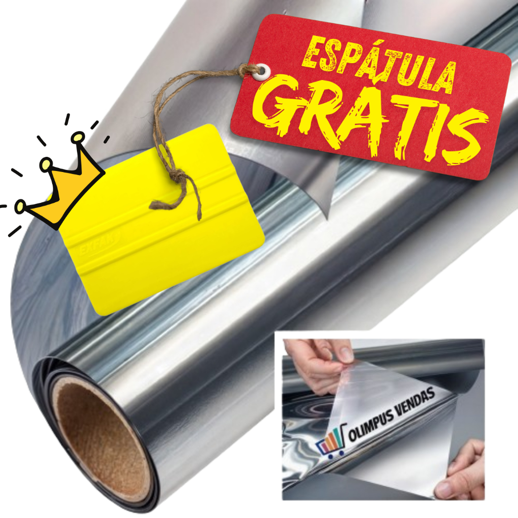 Insulfilmes 50ctm espelhado prata em Oferta na Shopee
