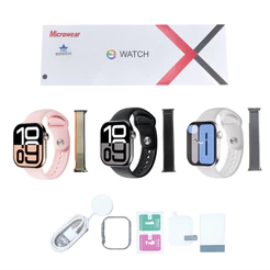 Smartwatch W10 Pro(S10) 46mm Seires 10 2025 amoled IP68 aprova água Microwear Original inteligente