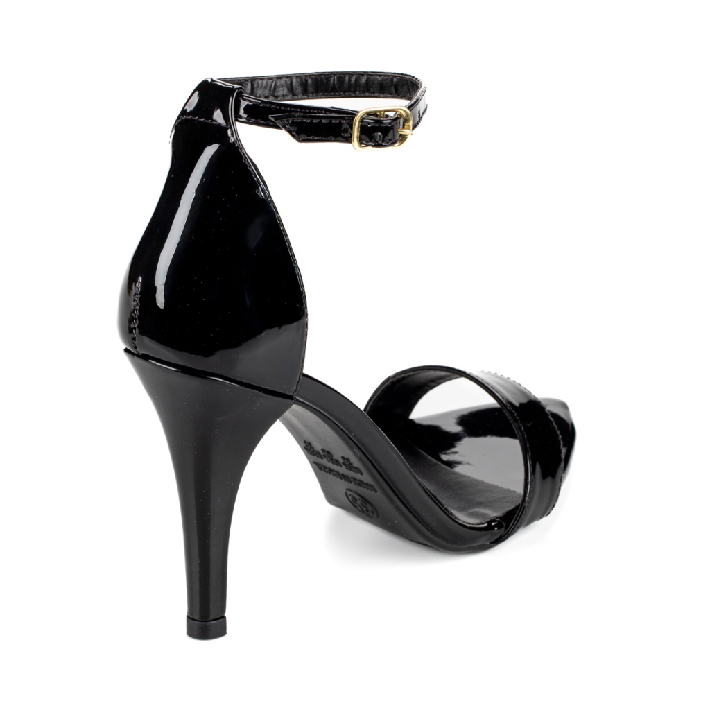 Sandália Feminina JJOJO Luana Salto Fino Alto 9 cm Elegante Bico Folha — imagem 2 de 2