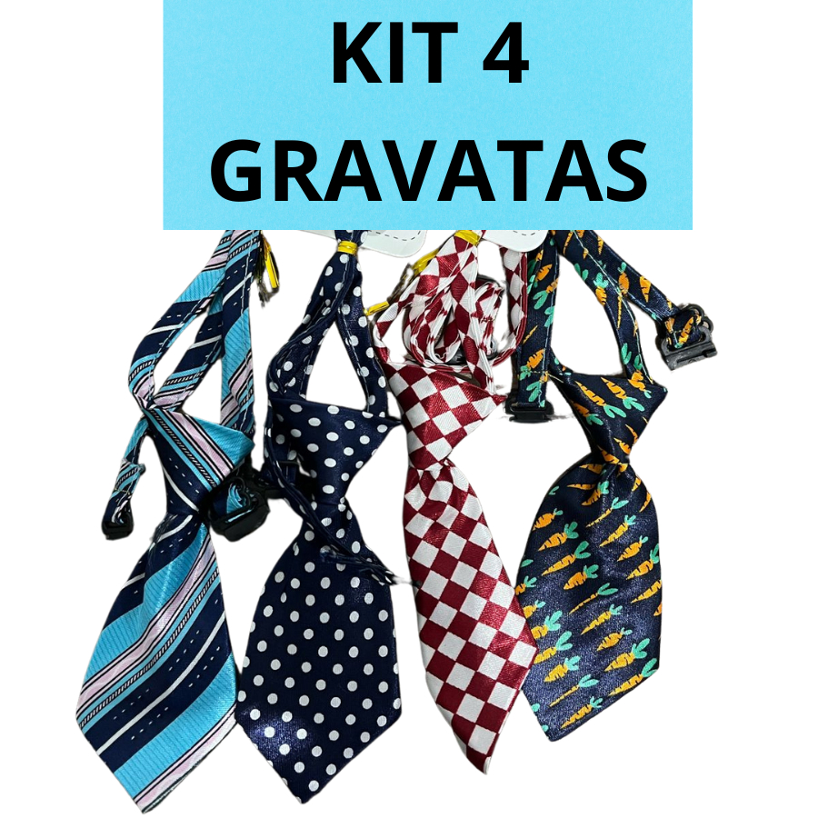 KIT 4 GRAVATAS Cetim Coloridas Pet Colorida Filhote Yorkshire Lhasa Shitzu Lulu Coelho Cachorro Cães em Oferta na Shopee