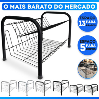 Escorredor De Louças Versátil Duplo Compacto Secador Copos 9 Pratos 2 Andares em Oferta na Shopee