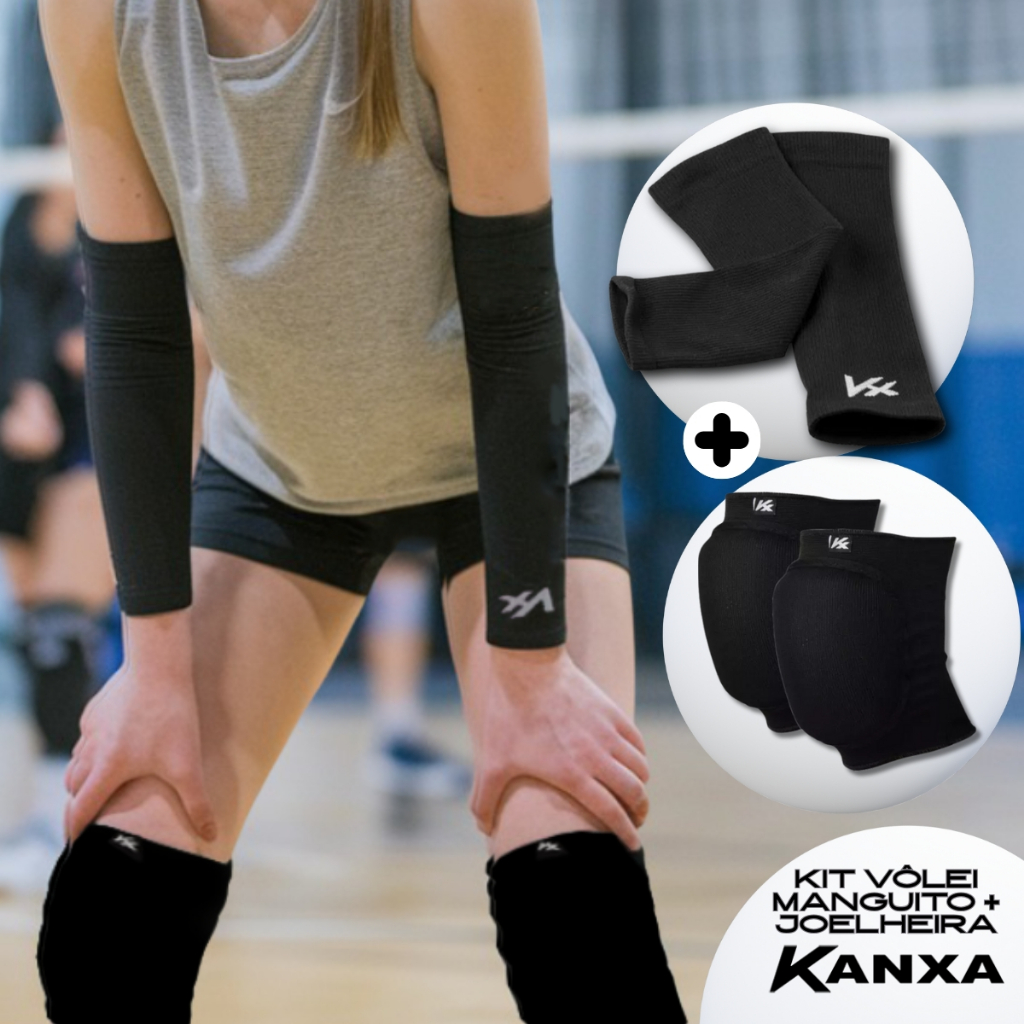 KIT Volei Manguito Curto Kanxa + Joelheira Kanxa em Oferta na Shopee