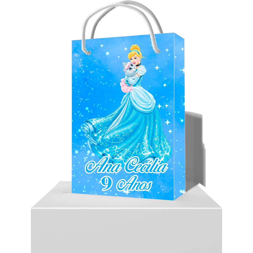 Sacolinha Cinderela Festa de Aniversário Infantil - Sacolinhas Personalizadas Cinderela