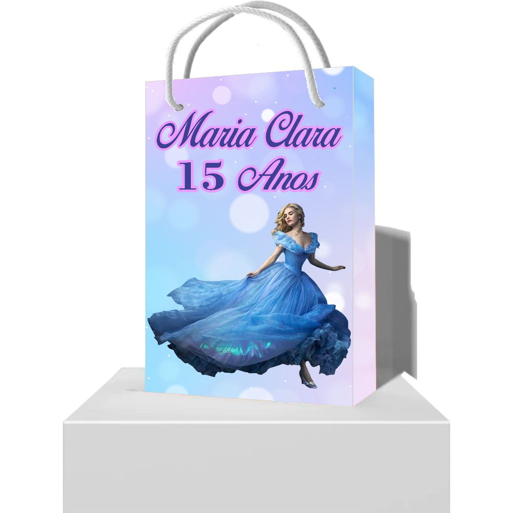 Sacolinha Personalizada Festa 15 Anos Cinderela - Sacolinha Debutante Personalizada Cinderela