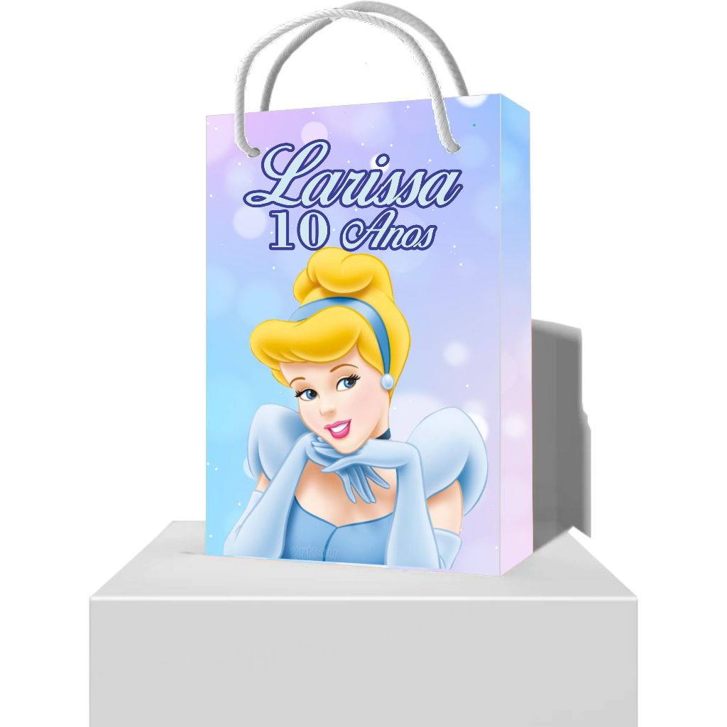 Sacolinha Personalizada Cinderela Aniversário Infantil - Sacolinha Surpresa para Lembrancinha Festa