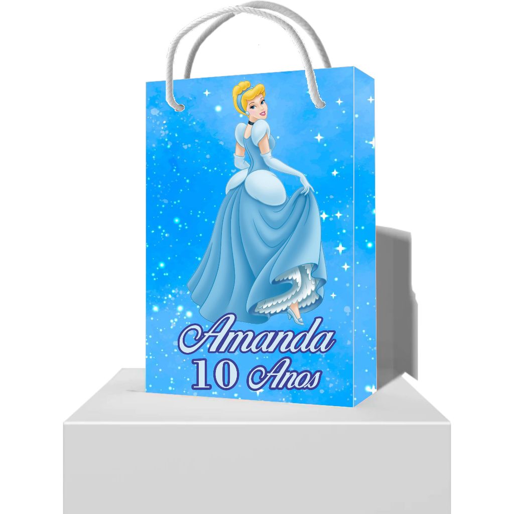 Sacola Personalizada Cinderela Festa Infantil - Sacolinhas Personalizadas de Aniversário