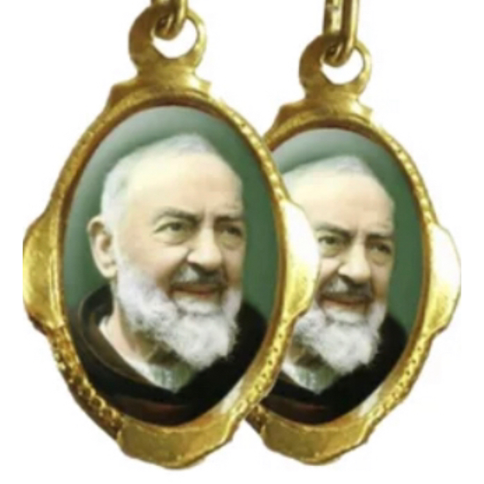 50 Medalha Santo Padre Pio - 1x2 cm