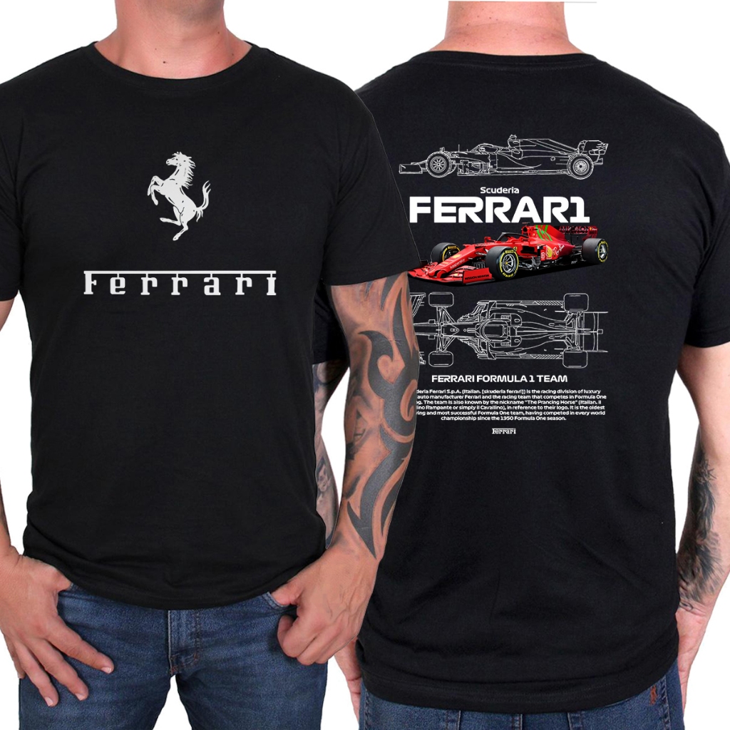 Camiseta Ferrari – Toque Macio, Conforto Incomparável em Algodão 100%, P/M/G/GG