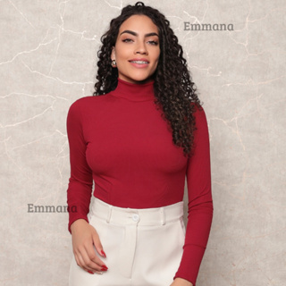 Blusa de Frio Cacharrel Feminina Canelado Franelado Sueter Gola Alta Manga longa Agasalho em Oferta na Shopee