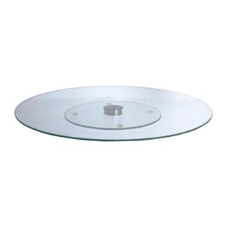 Prato Giratório Tipo Bailarina Em Vidro E Inox 40 Cm