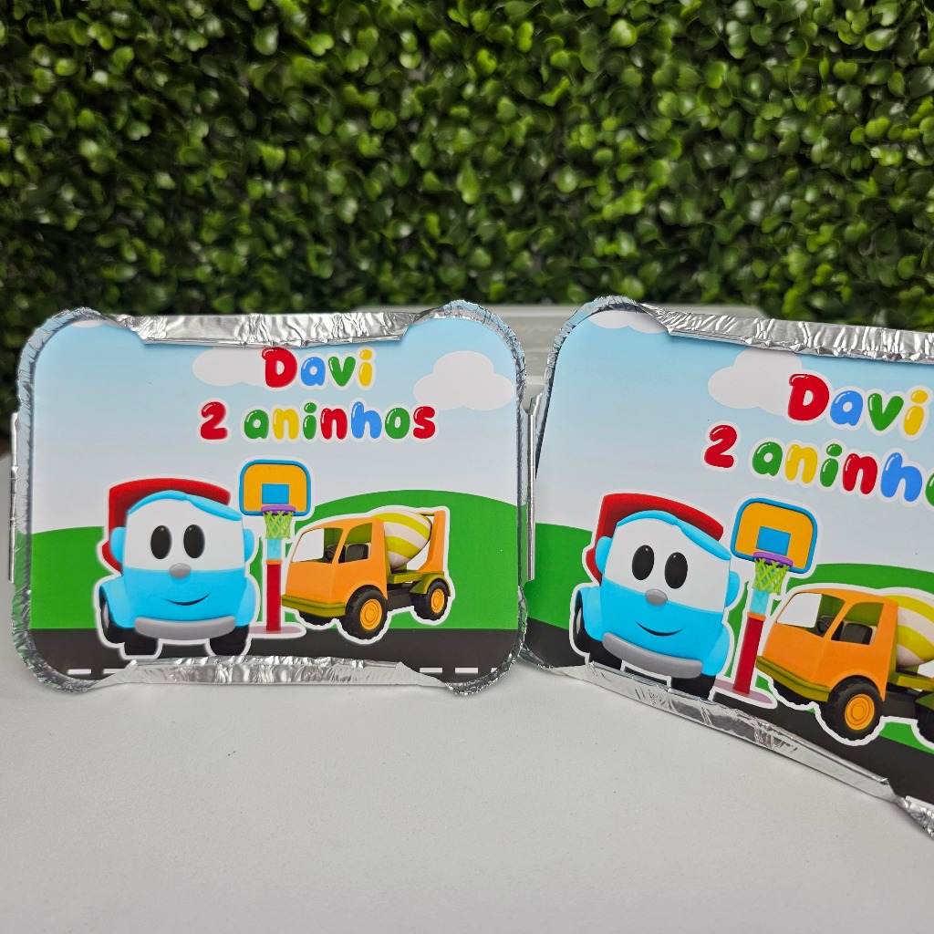 Marmitinha Personalizada LEO CAMINHÃO Personalizados - Festa infantil - Aniversário - Lembrancinha
