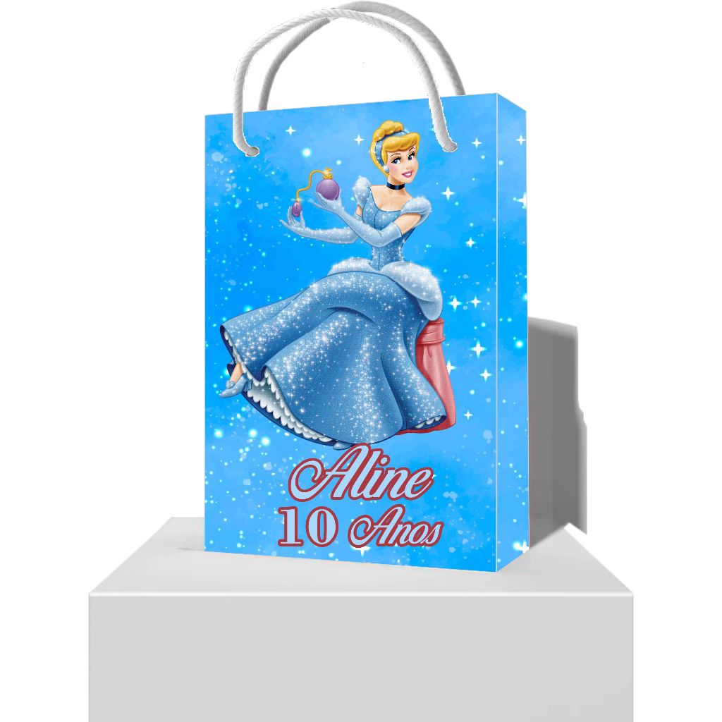 Sacolinha Cinderela Personalizada Festa Infantil - Sacolinha para Lembrancinha Cinderela Aniversário